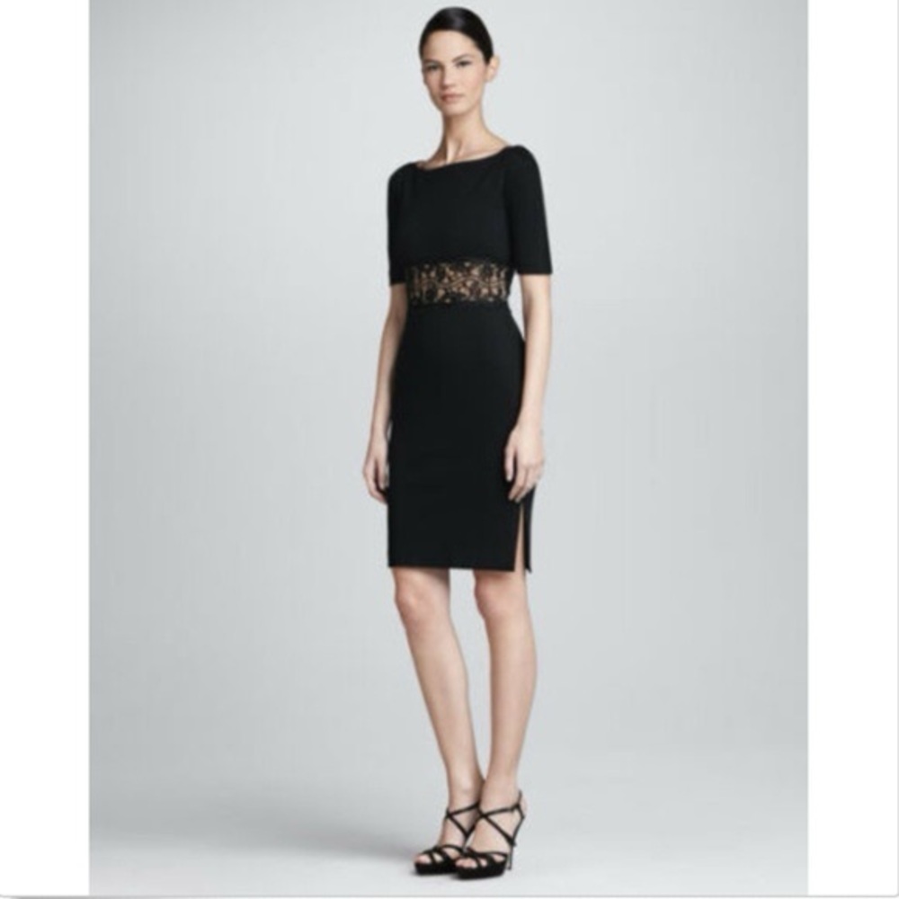 EMILIO PUCCI BLACK LACE INSERT DRESS SZ MED